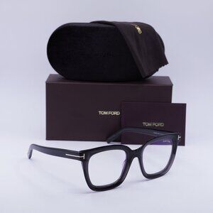 Tom Ford FT5880-B 020 Square Eyeglasses 51mm - Grey/Clear Blue Light Block